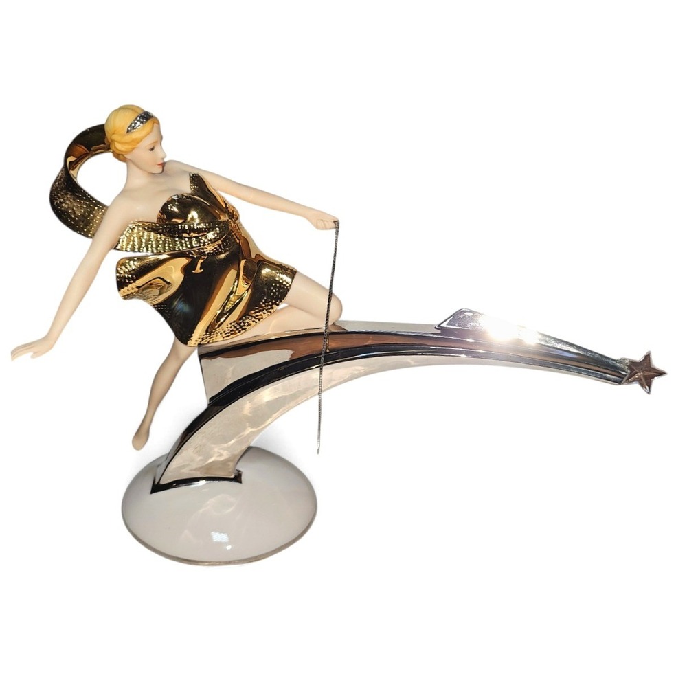 Franklin Mint Art Deco Starlight In‎ Platinum 1990 Collectible Goddess Figurine